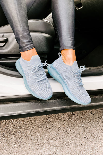 IMPERFECT Motivated To Move Sock Knit Sneakers (Blue) - NanaMacs