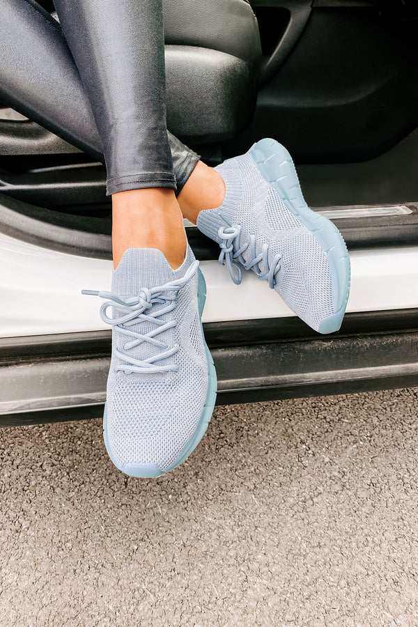 IMPERFECT Motivated To Move Sock Knit Sneakers (Blue) - NanaMacs