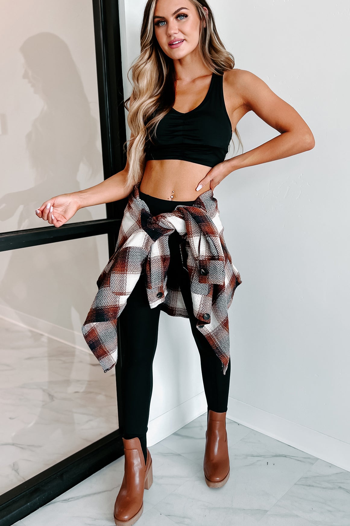 Always Moving Two Piece Top & Leggings Set (Black) - NanaMacs