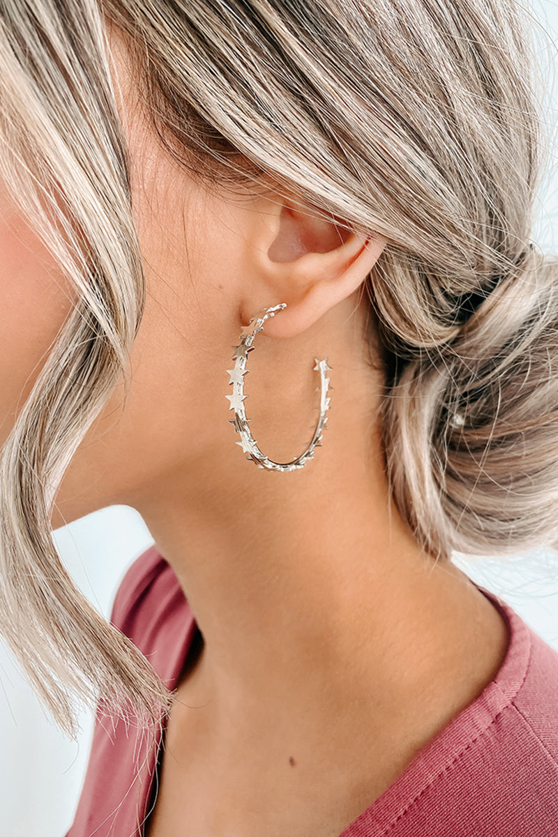 Out Of This World Hoop Earrings (Silver) - NanaMacs