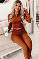 Beauty In Comfort Ribbed Two Piece Set (Coffee) - NanaMacs