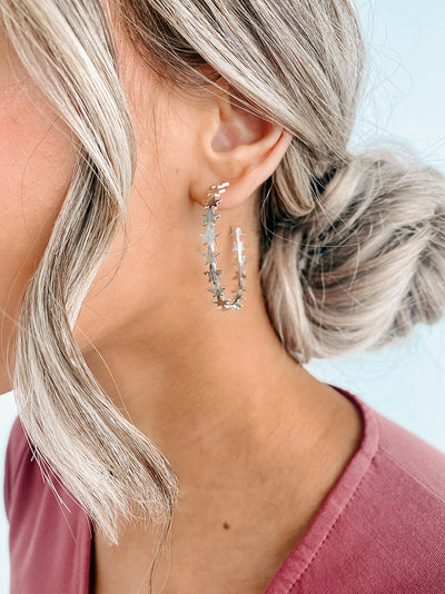 Out Of This World Hoop Earrings (Silver) - NanaMacs