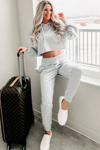 Weekend Chilling Cotton Terry Two Piece Set (Heather Grey) - NanaMacs