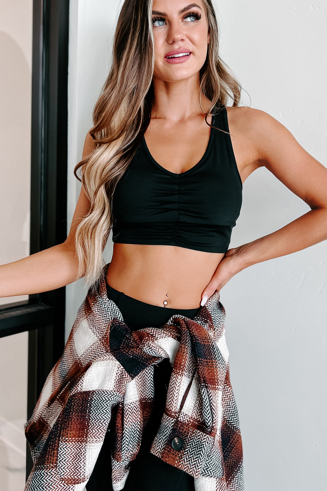 Always Moving Two Piece Top & Leggings Set (Black) - NanaMacs