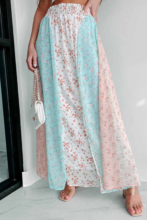 Making More Memories Floral Maxi Skirt (Ivory Multi) - NanaMacs