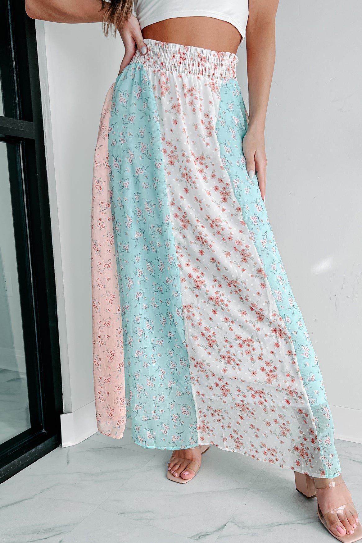 Making More Memories Floral Maxi Skirt (Ivory Multi) - NanaMacs
