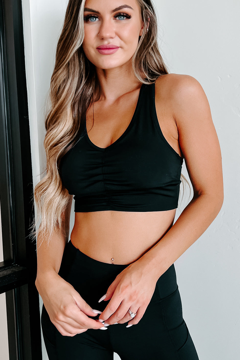 Always Moving Two Piece Top & Leggings Set (Black) - NanaMacs