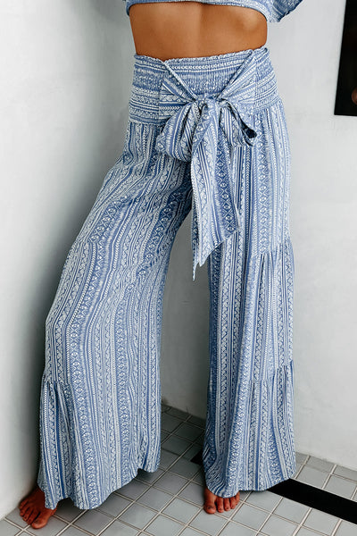 Legendary Tales Tie-Waist Wide Leg Pants (Blue) - NanaMacs