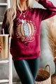 "Above All, Let Us Give Thanks" Graphic Crewneck (Maroon Bleached) - NanaMacs