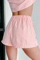 Near The Pier Striped Two-Piece Shorts Set (Pink) - NanaMacs