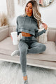 Comfy Vibes Thermal Knit Joggers (Washed Grey) - NanaMacs