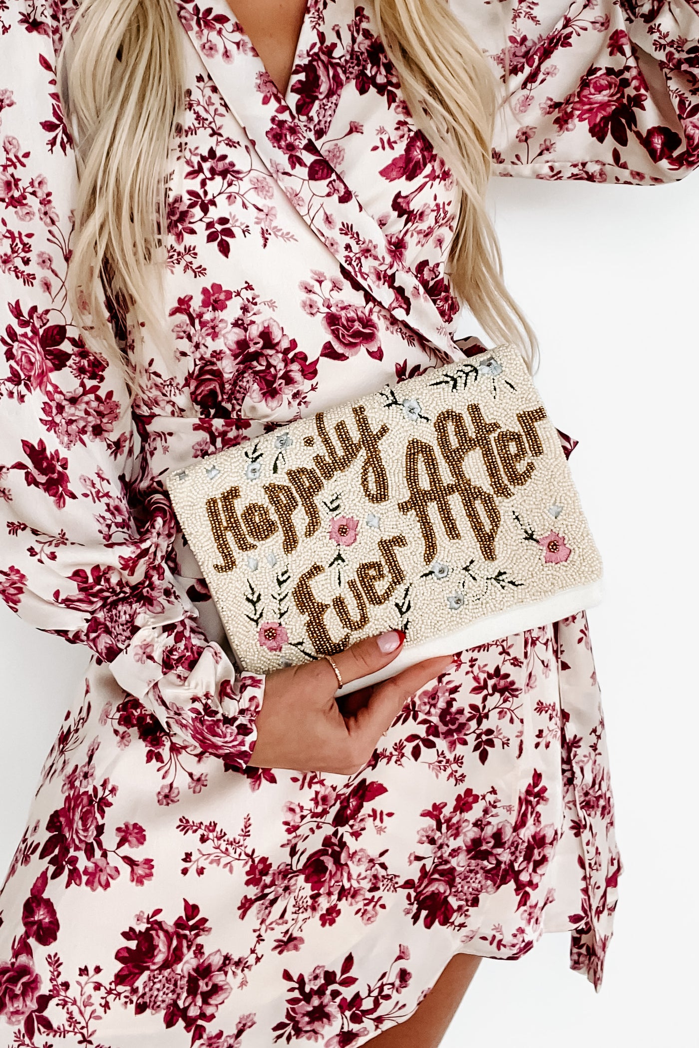 "Happily Ever After" Beaded Clutch (Ivory/Gold) - NanaMacs