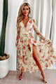 Noella High-Low Floral Wrap Dress (Cream) - NanaMacs