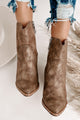 IMPERFECT "Ramblin' Man" Faux Suede Studded Sole Booties (Champagne) - NanaMacs