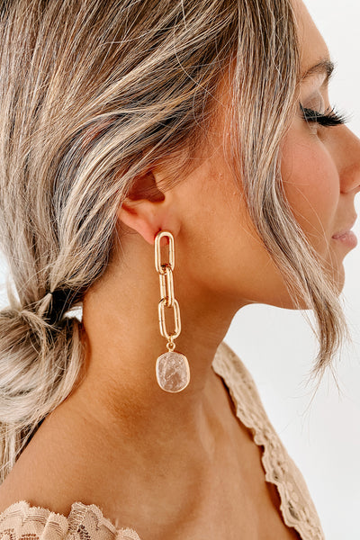 Forever Blessed Dangle Earrings (Clear) - NanaMacs