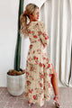 Noella High-Low Floral Wrap Dress (Cream) - NanaMacs