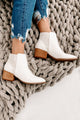 IMPERFECT Slightly Salty Faux Croc Elastic Ankle Booties (Croco Cream) - NanaMacs