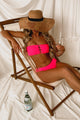 Cabana Cutie Smocked Cut-Out Bikini Set (Hot Pink) - NanaMacs