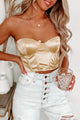 Hollywood Blushing Satin Padded Corset Top (Gold) - NanaMacs