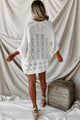 Laid Back Lifestyle Open Front Crochet Knit Cardigan (Cream) - NanaMacs