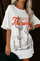 "Howdy" Graphic T-Shirt Dress (White) - NanaMacs