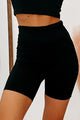 Any Terrain Ribbed High Rise Biker Shorts (Black) - NanaMacs