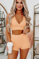 Built Strong Textured Lines Activewear Set (Apricot Ice) - NanaMacs