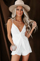 Leave You Guessing Twist-Front Romper (Off White) - NanaMacs
