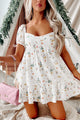 Sweet Southern Drawl Floral Babydoll Dress (Ivory) - NanaMacs