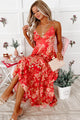 Evolving Love Floral V-Neck Maxi Dress (Fuchsia) - NanaMacs