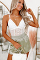 Up To The Challenge Strappy Lace Bodysuit (White) - NanaMacs