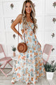 Tropical Trends Halter Smocked Floral Maxi Dress (Aqua Blue) - NanaMacs