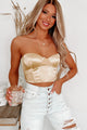 Hollywood Blushing Satin Padded Corset Top (Gold) - NanaMacs