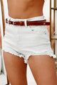 Amarillo Western Stitched Skinny Leather Belt (Tan) - NanaMacs