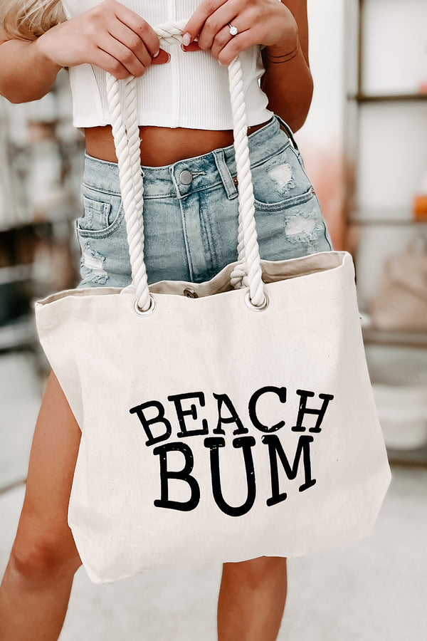 "Beach Bum" Canvas Tote (Natural) - NanaMacs