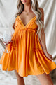 Pretty & Poised Back Cut-Out Babydoll Dress (Mango) - NanaMacs
