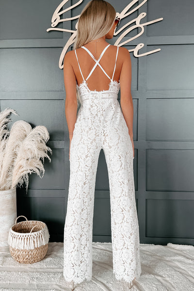Love In Disguise Lace Jumpsuit (White/Nude) - NanaMacs