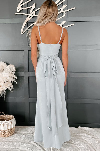 Cheerful Thoughts Wrap Bust Midi Dress (Blue) - NanaMacs