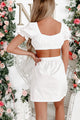 Notable Moments Cut-Out Cotton Dress (Ivory) - NanaMacs
