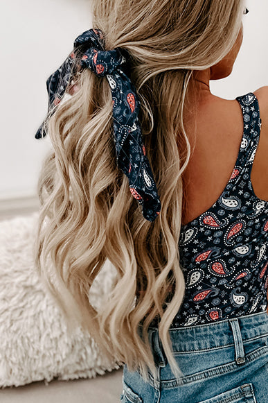 NanaMacs Original Printed Hair Or Dog Bandana (Blue Paisley) - NanaMacs