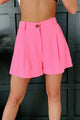 Bright Energy High Waisted Shorts (Hot Pink) - NanaMacs