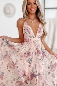 Someone To Admire Floral Maxi Dress (Blush) - NanaMacs