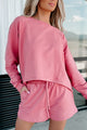 Favored To Win French Terry Two-Piece Shorts Set (Rose) - NanaMacs