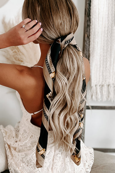 Desire For Designer Printed Satin Scarf (Brown) - NanaMacs