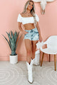 Wished For More Off The Shoulder Puff Sleeve Crop Top (White) - NanaMacs