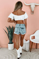 Wished For More Off The Shoulder Puff Sleeve Crop Top (White) - NanaMacs