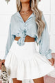 Graceful Endeavors Pleated Mini Skirt (White) - NanaMacs