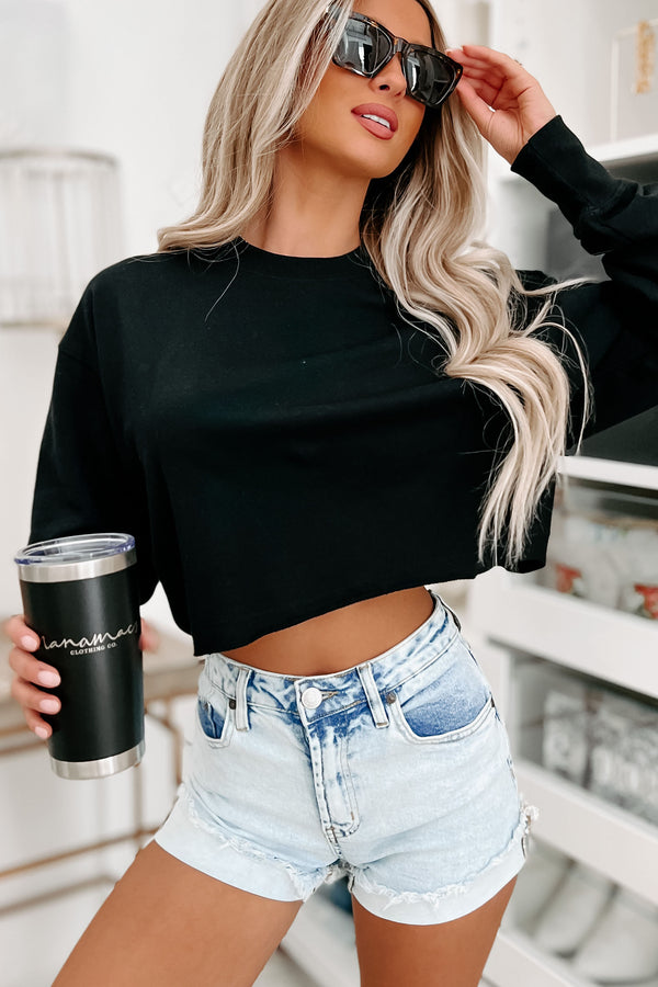 Competitive Edge Cropped Sweatshirt (Black) - NanaMacs