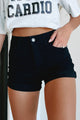 On Me Like All The Time Non-Distressed Cuffed Rewash Shorts (Black) - NanaMacs