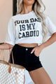 "Your Dad Is My Cardio" Graphic T-Shirt (Ash Grey) - Print On Demand - NanaMacs